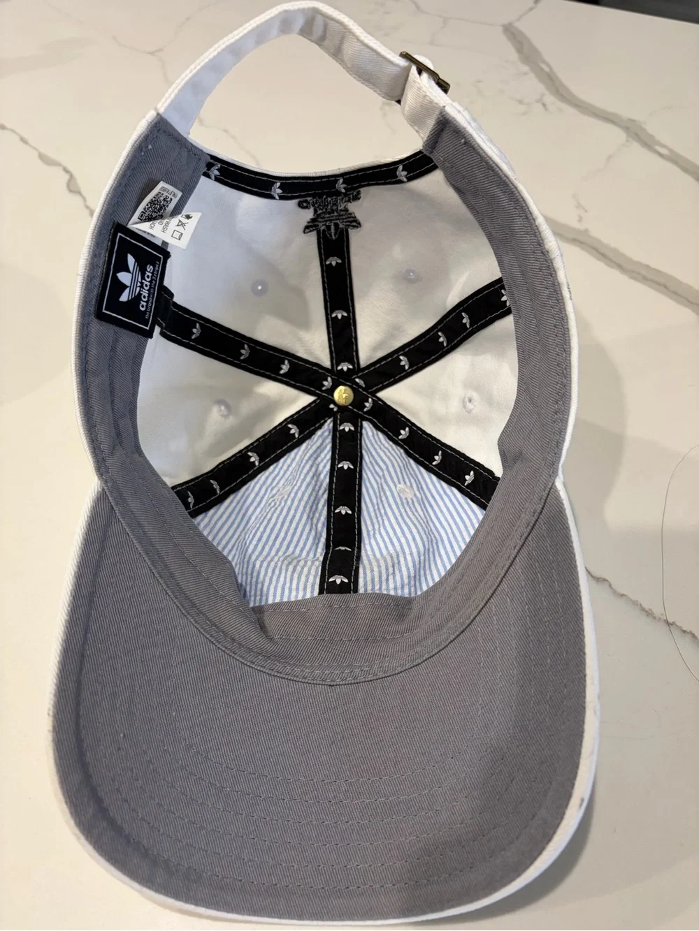 adidas White Cap with Black Trefoil Logo